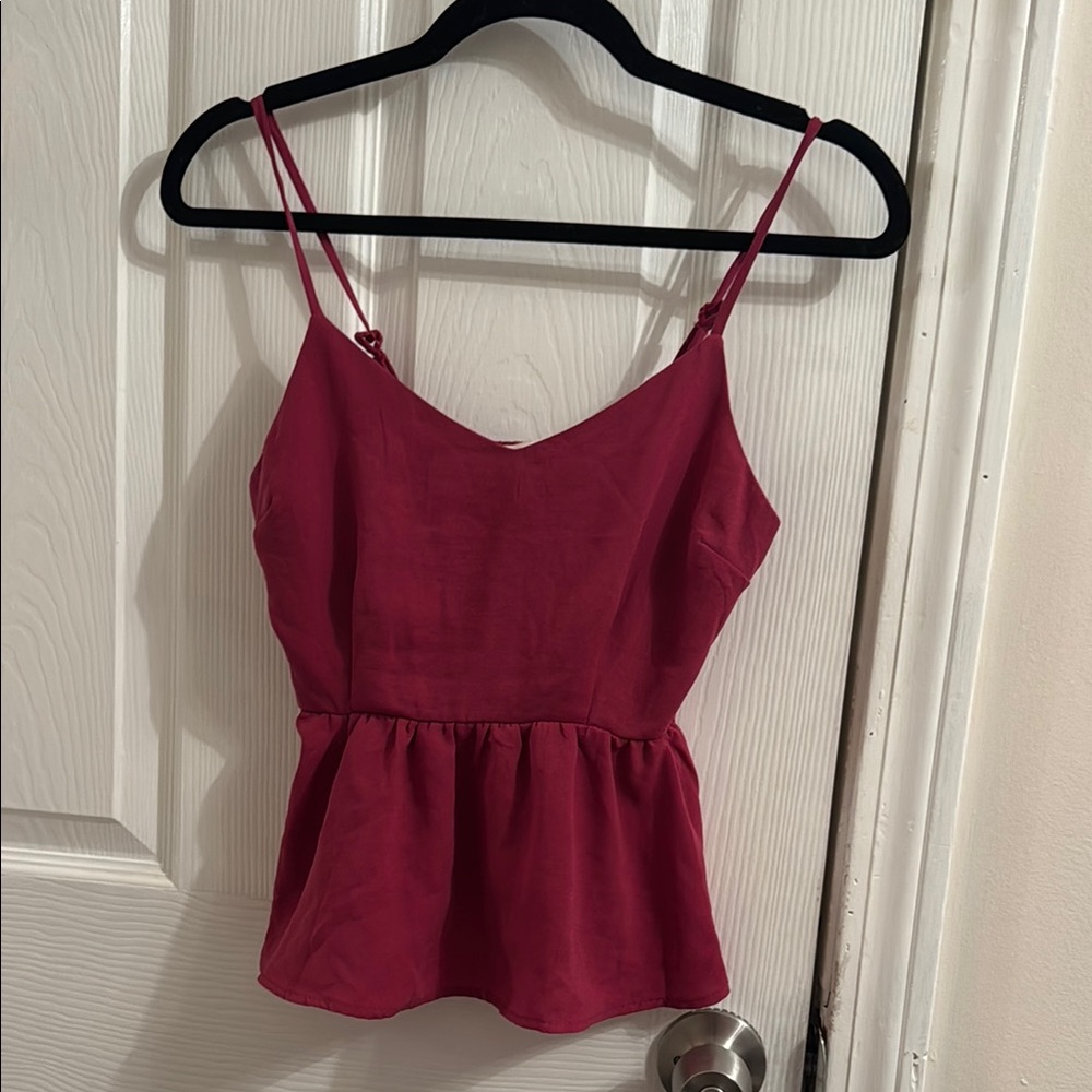 Monteau Red Camisole Peplum Top